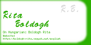 rita boldogh business card